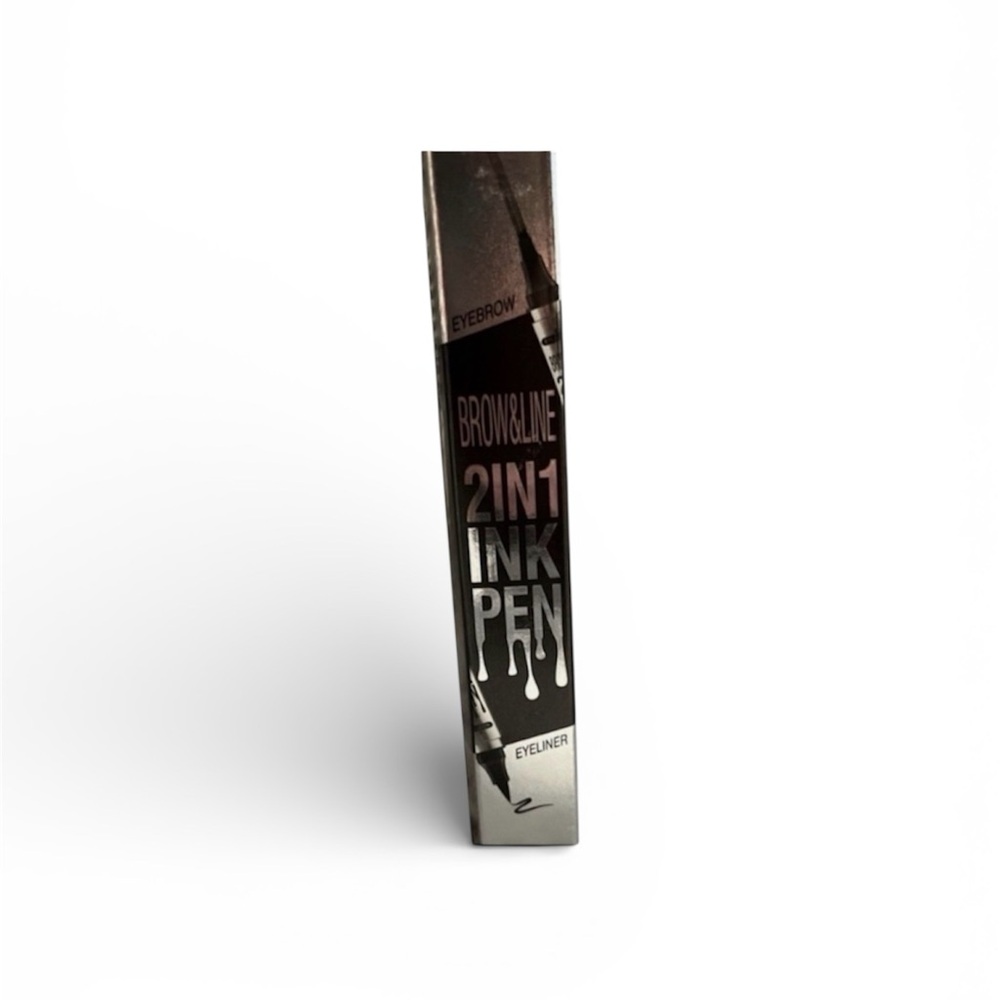 Hello Kiss 2 in-1 Brow & Line Ink Pen Eyebrow & eyeliner BNIB Shade # 03 Grey